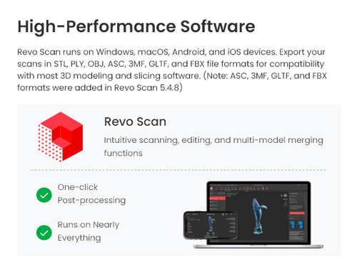 Revopoint POP 3 Plus 3D Handheld Scan STANDARD 0.04mm Precision 18fps Scanner