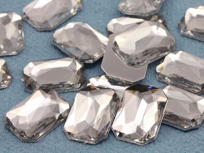 18x13mm Crystal Clear H102 Flat Back Octagon Acrylic Gemstones - 30 PCS