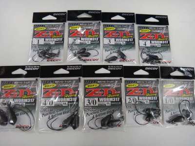 6078) DECOY. WORM 317 TUNED Plus, ZERO-DAN Heavy. Hook & Weight size variation.
