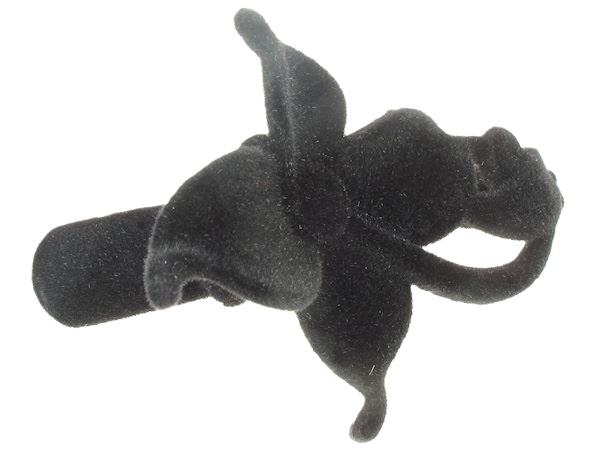 Flocked Flower Hair Clip - Elegant Black Floral Beak Clip for Women