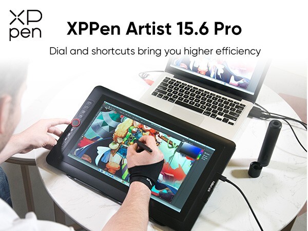 XP-Pen Artist 15.6 Pro Graphics Drawing Tablet Used 60° Tilt