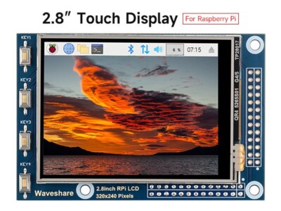 Waveshare 2.8inch Resistive Touch Screen TFT LCD for Raspberry Pi 320×240 SPI