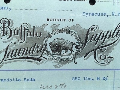 USED BILLHEAD 1912 BUFFALO LAUNDRY SUPPLY CO BUFFALO NY