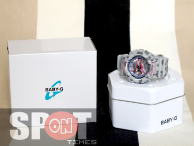 Pre-owned Casio Baby-g Flower Leopard Ladies Watch Ba-110fl-8a