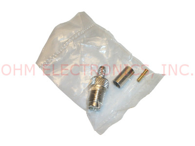 Lot of 2 Pcs Pack Mini UHF Female 3 Piece Crimp Coax/Coaxial Connector MUHF2X