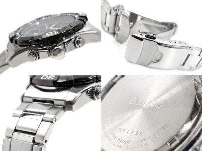 Pre-owned Seiko Chronograph Diver Alarm Men's Watch Snae25p1