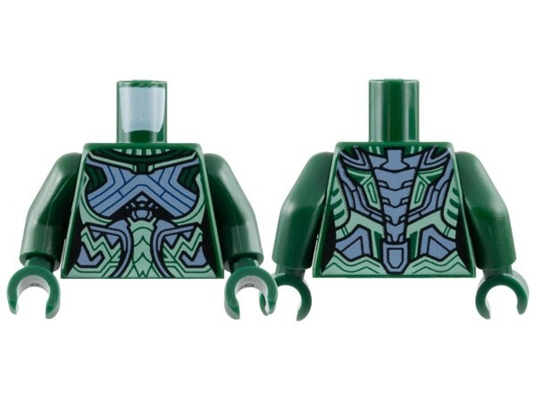 Lego 973pb4945c01 Black Panther Wakanda Nakia Torso Female Armor, Sand Green