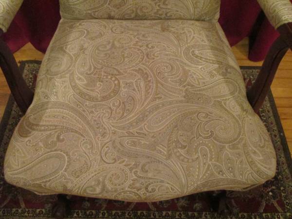 Chippendale Style Solid Mahogany Pair Ball & Claw Open Arm Chair