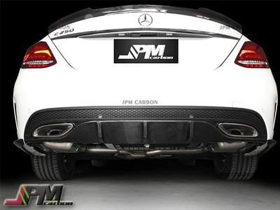 For 201up W205 C300 C400 AMG Sports Bumper only Carbon Fiber Rear Diffuser Cover