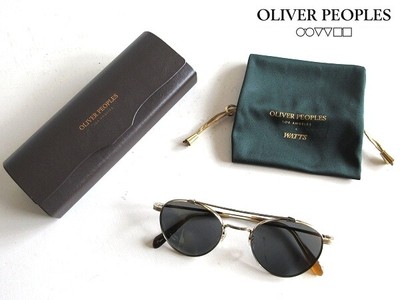 Pre-owned Oliver Peoples Watts Sun P-3 Type Double Bridge Sunglasses 49□21-145 Japan In Polarized Dark Gray