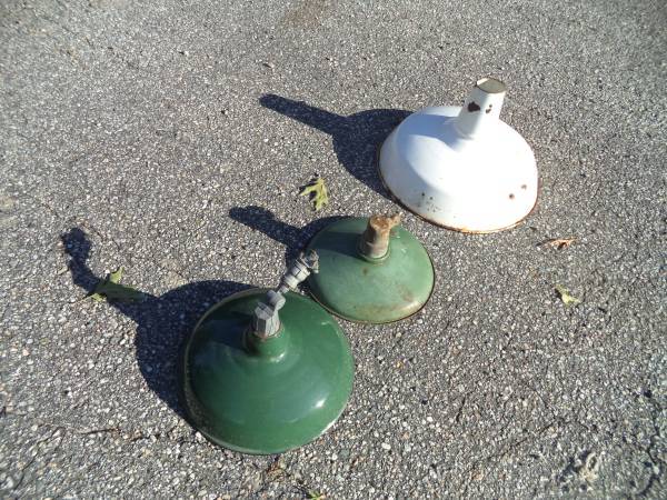 Three Porcelain Enameled Lamp Shades