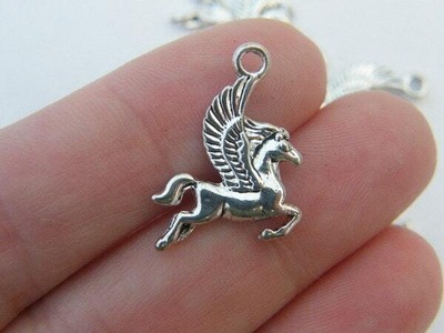 BULK 50 Pegasus charms antique silver tone A579