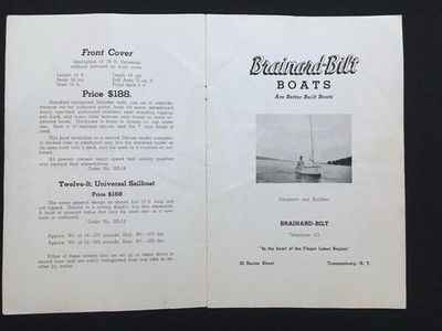 ADVERTISING BOOKLET BRAINARD-BILT BOATS, TRUMANSBURG NY W/ILLUSTRATIONS C. 1930s