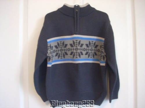 Gymboree ARCTIC TERRITORY Navy Blue Green Fair Isle Sweater Boy Size 4 NWT Fall