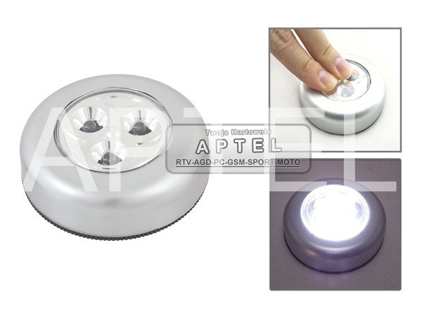 LUCE LED 3 DIODI PUSH AUTO ADESIVA ARMADIO INTERNI CUCINA BAGNO CAMERA LETTO HSB