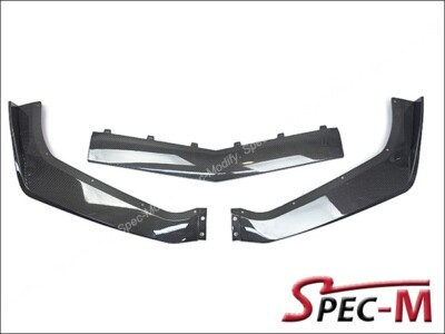 CF 3PCS Carbon Fiber Front Lip CF Fit 2014-2019 Corvette C7 w/ Rep ZR1 Bumper
