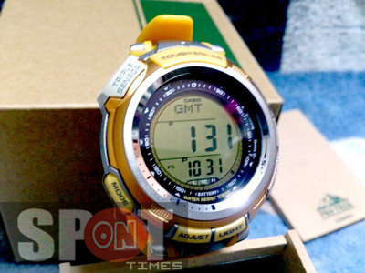 Pre-owned Casio Protrek Solar Triple Sensor Watch Prg-110c-9 Prg110c 9