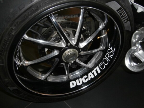 Ducati Corse Felgenaufkleber Felgenbänder rim-rim stickers weiß NEU!