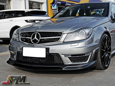 RZ Style Carbon Fiber Front Bumper Lip For 2012+ W204 C204 C63AMG C63 Only CF