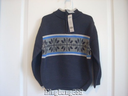 Gymboree ARCTIC TERRITORY Navy Blue Green Fair Isle Sweater Boy Size 4 NWT Fall