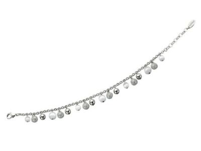Fiorelli Cat's Eye Charm Bracelet - Elegant Silver Bangle with Beads
