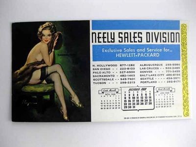 December 1968 Elvgren Pinup Girl Blotter Blond Stroking A Fur Coat