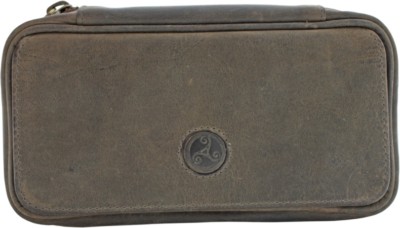 RATTRAY'S PEAT BROWN COWHIDE LEATHER 2 PIPE BAG CASE w./ YKK ZIPPER ** NEW **