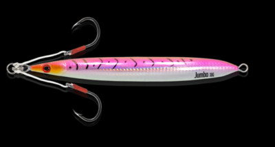 VERTICAL JIG  JUMBO 200 GR   PK2 PINK RICCIOLA DENTICE CERNIA OCEAN TACKLE INT.
