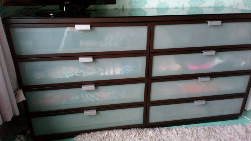 8 Drawer Bedroom Chest Of Drawers And Matching Wall Mirror In