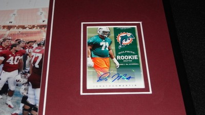 Jonathan Martin Signed Framed Rookie Card & Photo Display Stanford 49ers