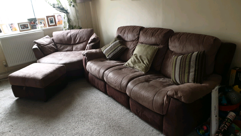 Dfs Electric Recliner Sofa Cuddle Chair Storage Footstool In Exeter