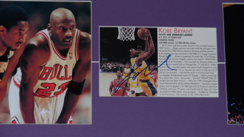 Kobe Bryant Signed Framed 29x33 Jersey & Photo Display JSA Lakers