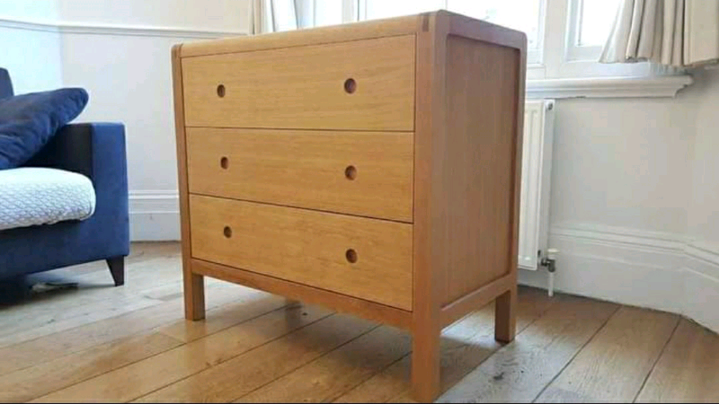 Habitat Radius Solid Oak Three Drawer Chest Of Drawers | in Harrow