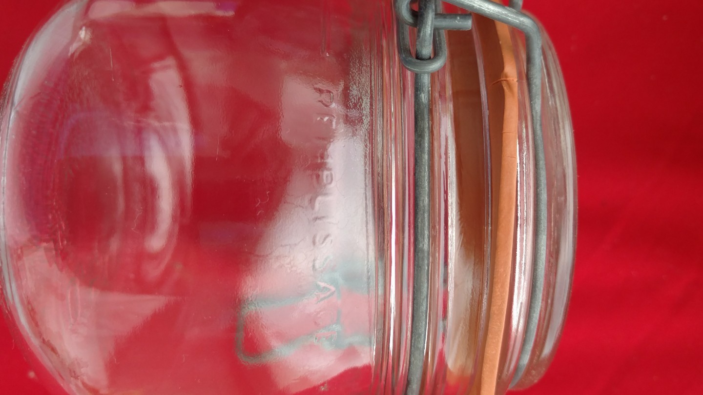 Canning Jar Bocal France Le Parfait Super .50L Glass Wire Bail Vintage with Seal