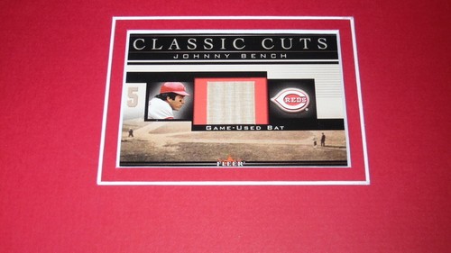Johnny Bench Framed 12x18 Game Used Bat & Photo Display Big Red Machine Reds