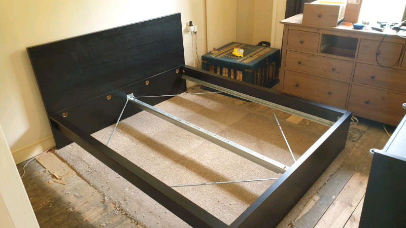 IKEA black/brown malm King size bedframe for mattress 160 x 200 cm | in