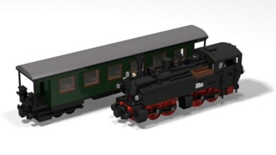 PDF-Anleitung DR BR 99.23 + HSB Wagon Unikat MOC zum Bau aus LEGO -Steinen