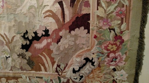 Large Well Perserved 19th Century French Wool Silk Tapestry 8' x 9' Vivid Colors