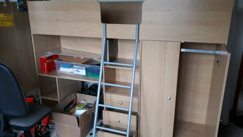 Ohio Highsleeper Single Cabin Bed Frame Suits Child To Teenager In