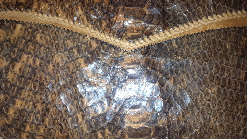 VINTAGE VTG Brown REAL SNAKESKIN Leather Genuine Small Purse Shoulder Bag h9