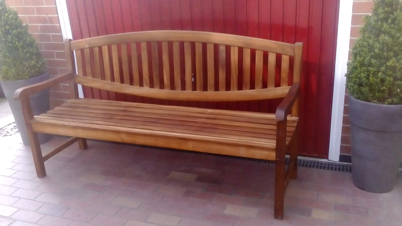 Hardwood Teak Garden Memorial Bench In Chesterfield