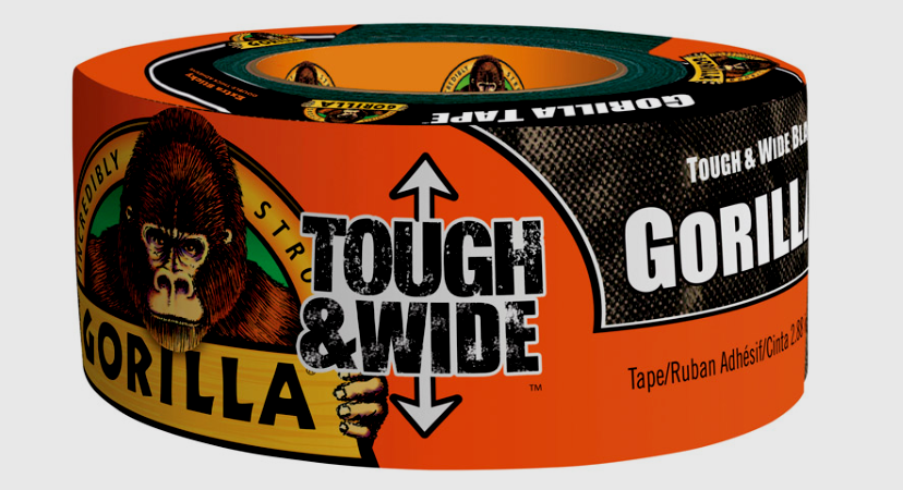 Gorilla Duct Tape TOUGH & WIDE Double-Thick Black 2.88