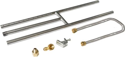 Stanbroil Rectangular Stainless Steel H-Burner for Fireplace or Fire Pit, 30 x 6
