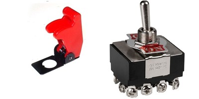 1 PC 4PDT 12P HEAVY DUTY TOGGLE SWITCH 15AMP@125V RED FLIP COVER # ST98/66-5015