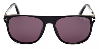 Pre-owned Tom Ford Ft1105-01a-55 Shiny Black In Gray