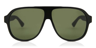Pre-owned Gucci Gg0009s-001 Aviator Black In Green