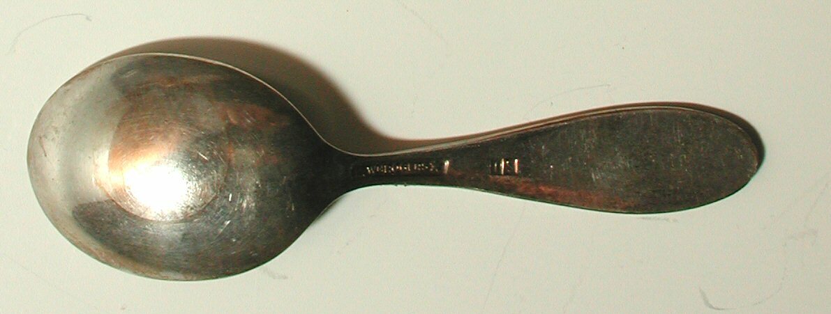 Wm Rogers Sterling Baby Spoon, Engraved Mary Jo, June 21, 1965