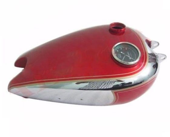 BSA C10 C11 Cherry Painted & Chrome Petrol Tank With Replica Smiths Speedo  