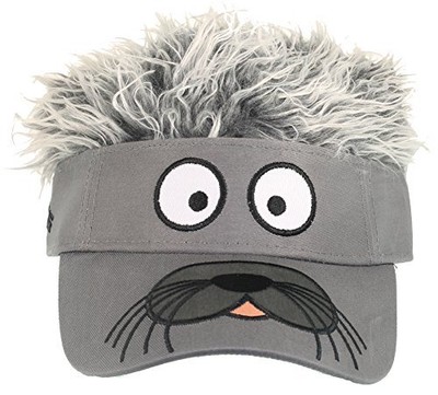 Flair Hair Mens Seal Face With Grey Hair Visor One Size Fits Most