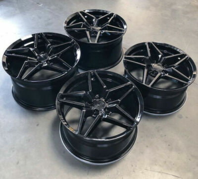 MRR M755 Black 19x9.5 +50 / 20x11 +55 Concave Wheels Set Fit Chevy Corvette C5